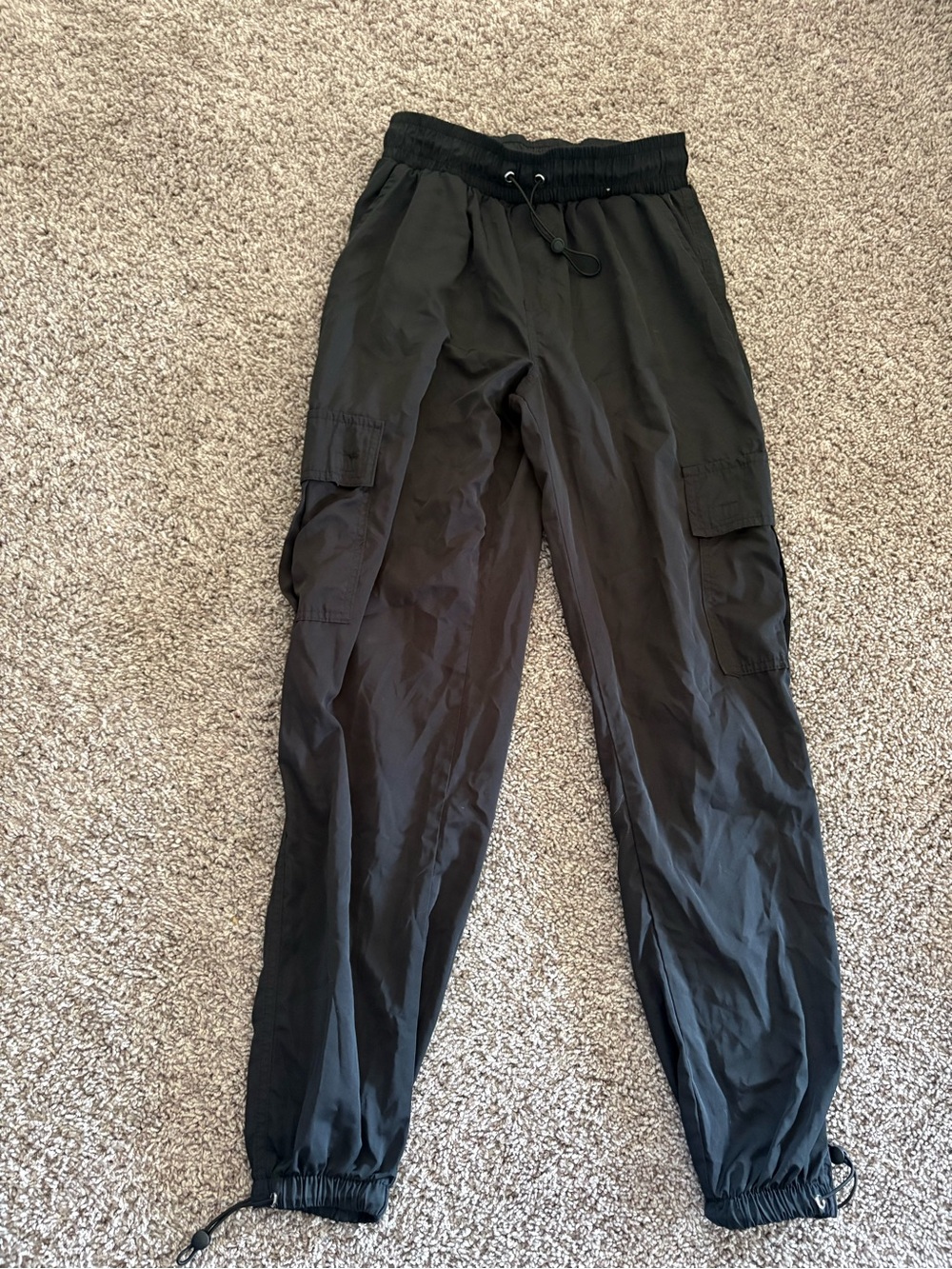 Women’s Black Cargo Jogger Track Pants